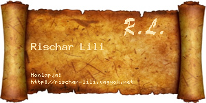 Rischar Lili névjegykártya